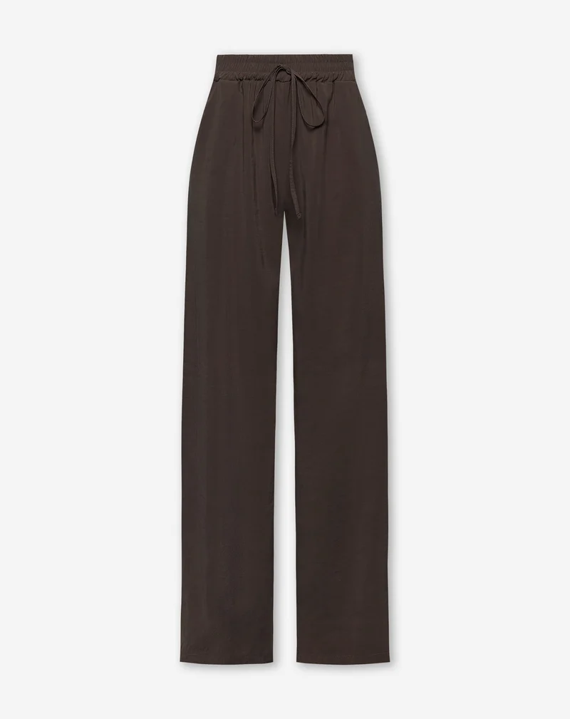 EMMY STRAIGHT LEG PANTS PETITE DONKERBRUIN