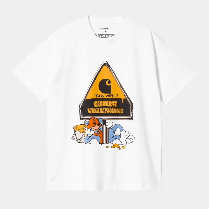Carhartt WIP Deadkebab Workin On It biologisch T-shirt met korte mouwen voor heren - wit