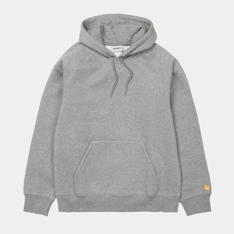 Carhartt WIP Heren Chase Hoodie - Grijs Heather / Goud