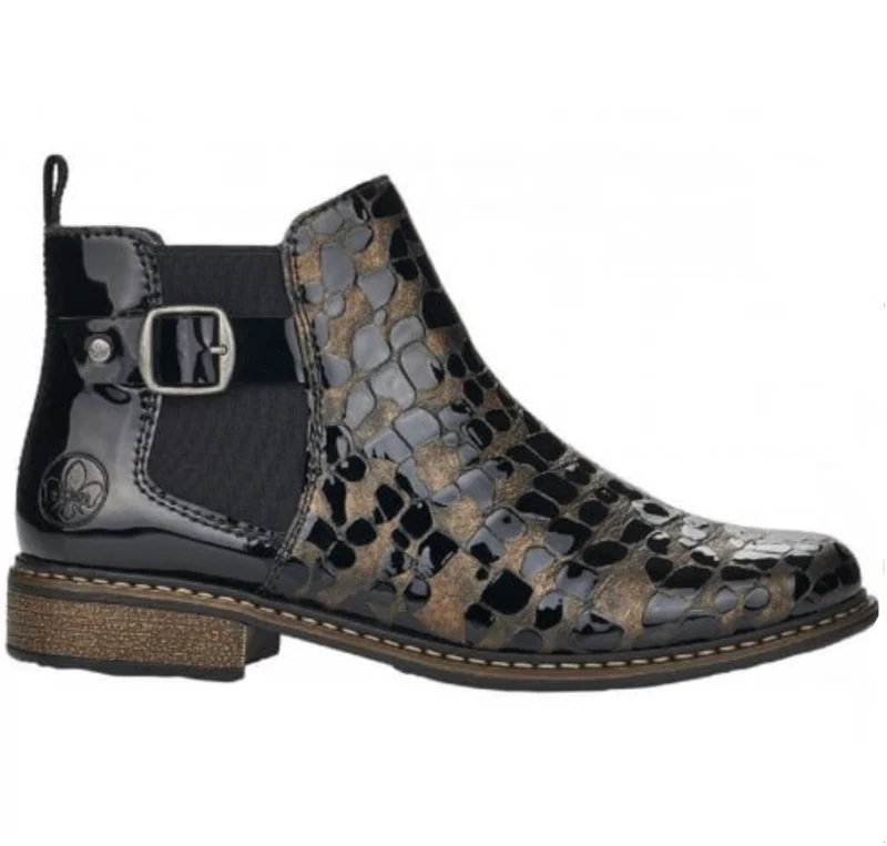 Rieker Dames fleece gevoerd Chelsea Laars - Zwart
