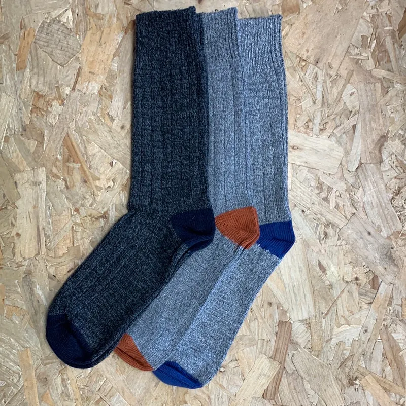 Bramble Heren wolmix sokken (3-pack) - Grijs