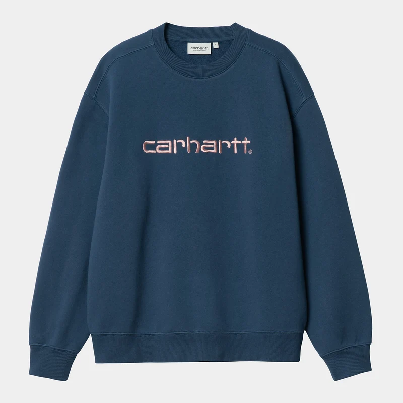 Carhartt WIP DAMES Carhartt WIP Sweat Top - Inktvis / Glazig Roze
