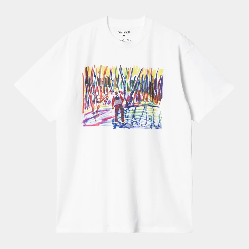 Carhartt WIP Ollie Mac Icy Lake biologisch T-shirt met korte mouwen voor heren - wit