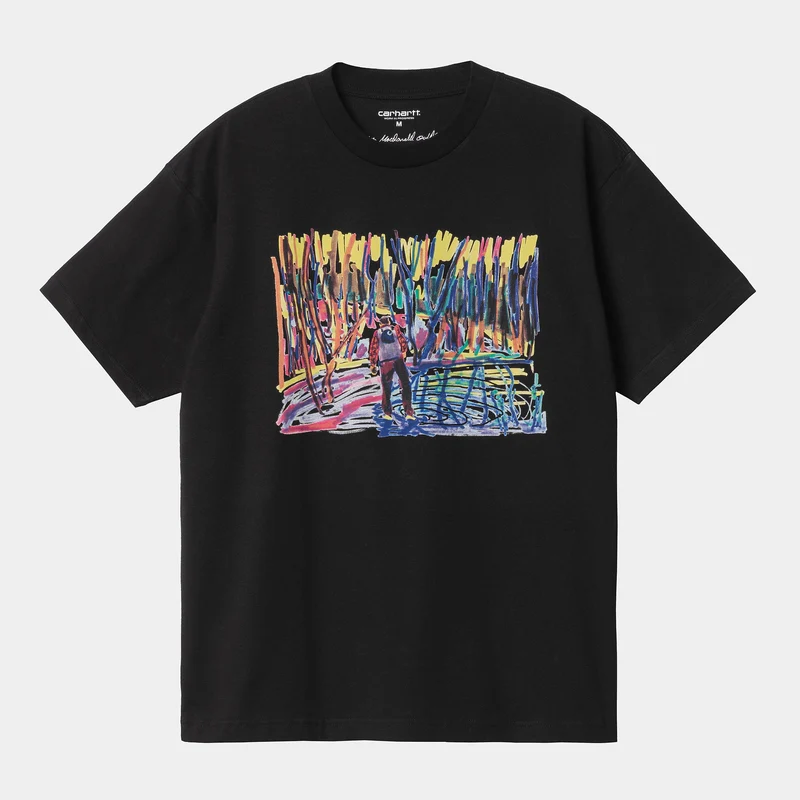 Carhartt WIP Ollie Mac Icy Lake biologisch T-shirt met korte mouwen voor heren - zwart