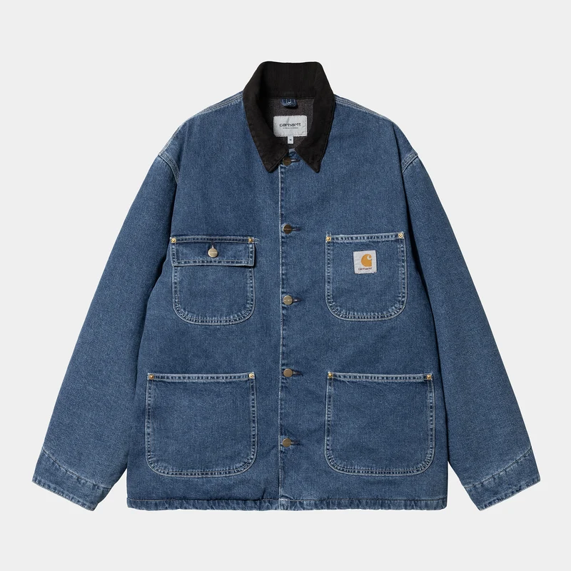 Carhartt WIP Heren OG Chore Stone Washed Jacket - Blauw / Zwart