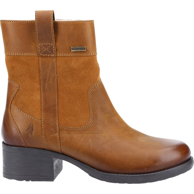 Hush Puppies Saskia-leerlaarzen met schapenvachtvoering voor dames - bruin