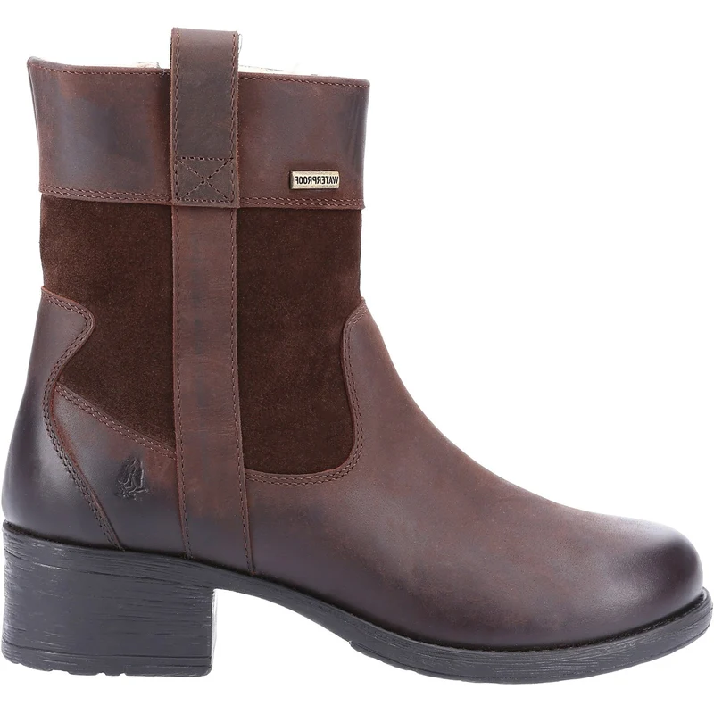 Hush Puppies Dames Saskia Shearling gevoerde leren laarzen - bruin