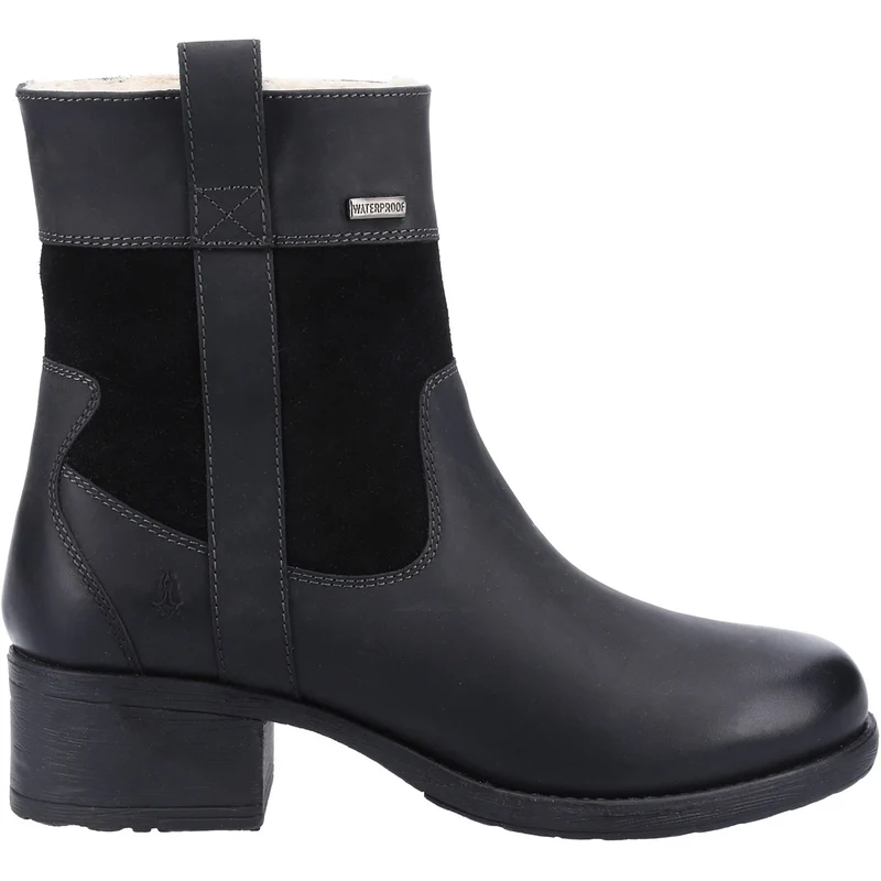 Hush Puppies Dames Saskia Shearling gevoerde leren laarzen - zwart