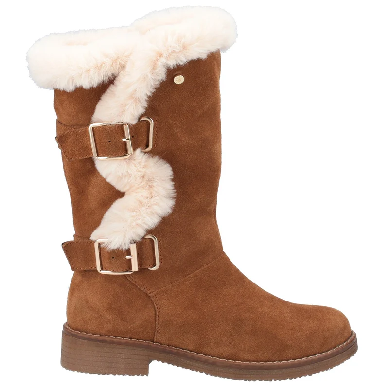 Hush Puppies Dames Megan suède brede laars - bruin
