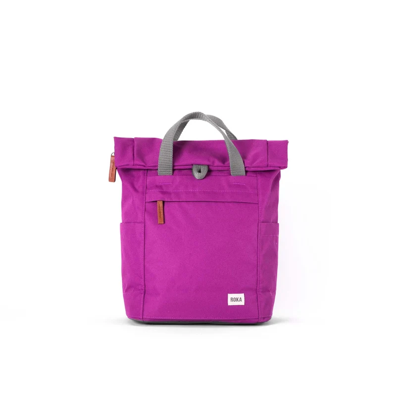 ROKA Finchley Een kleine paarse tas van gerecycled canvas