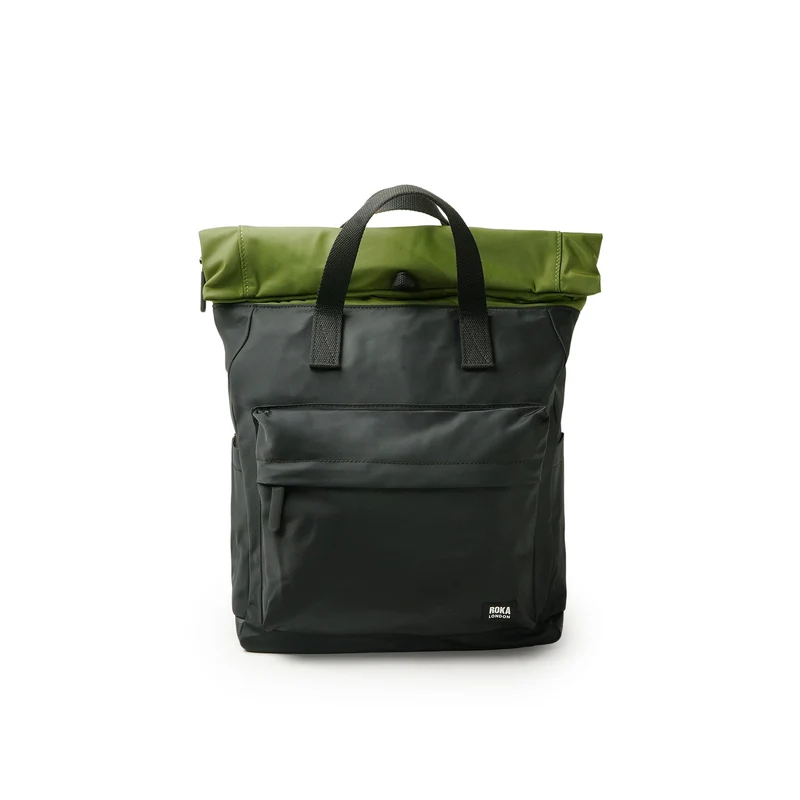 ROKA Creatieve verspilling Canfield B Zwarte / Avocado Medium Tas van Gerecycled Nylon