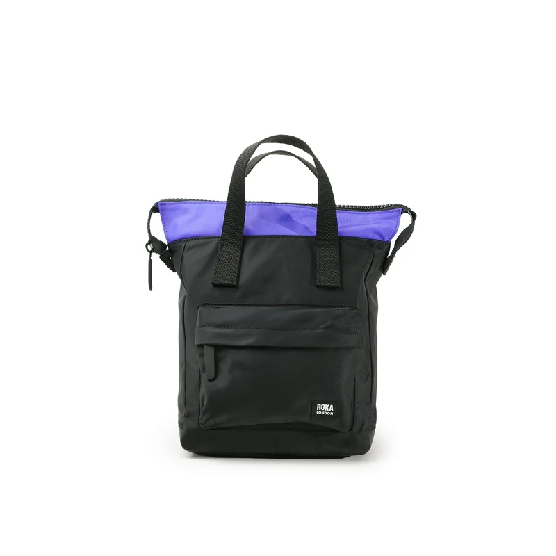 ROKA Creatieve verspilling Bantry B Zwart / Eenvoudig Paars Klein Tasje van Gerecycled Nylon