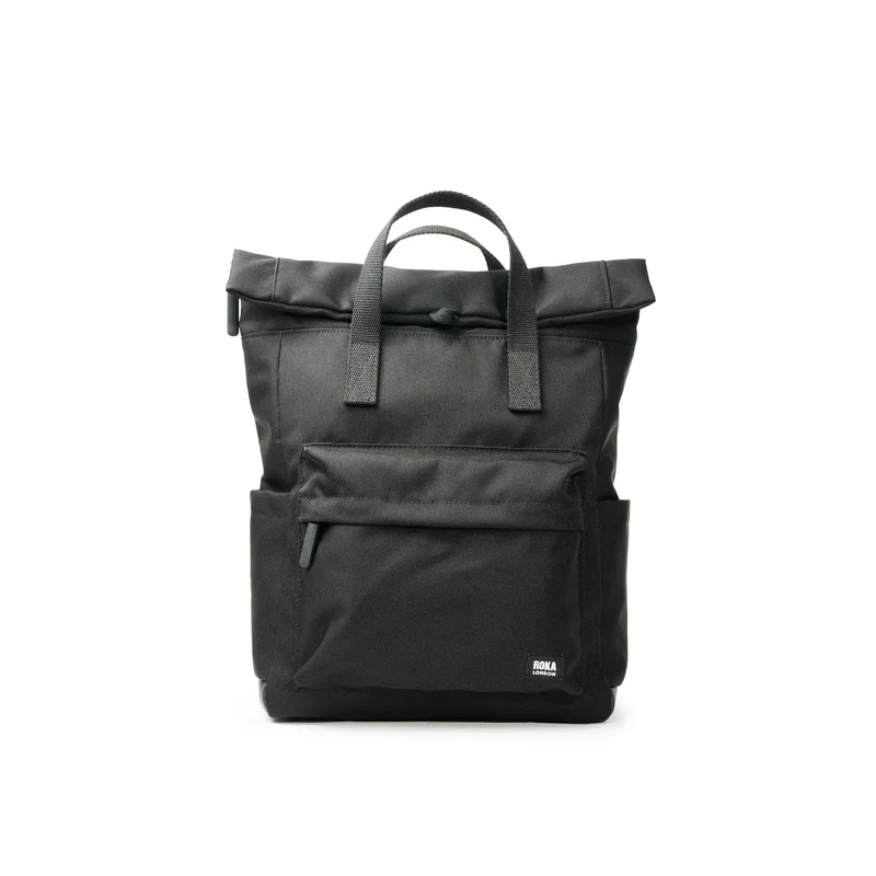 ROKA Helemaal zwart Canfield B Ash Medium Gerecyclede Canvas Tas