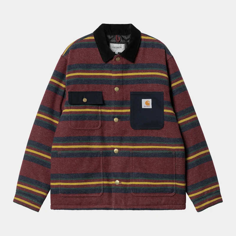 Carhartt WIP Heren Oregon Jack - Bordeaux (Starco Stripe)