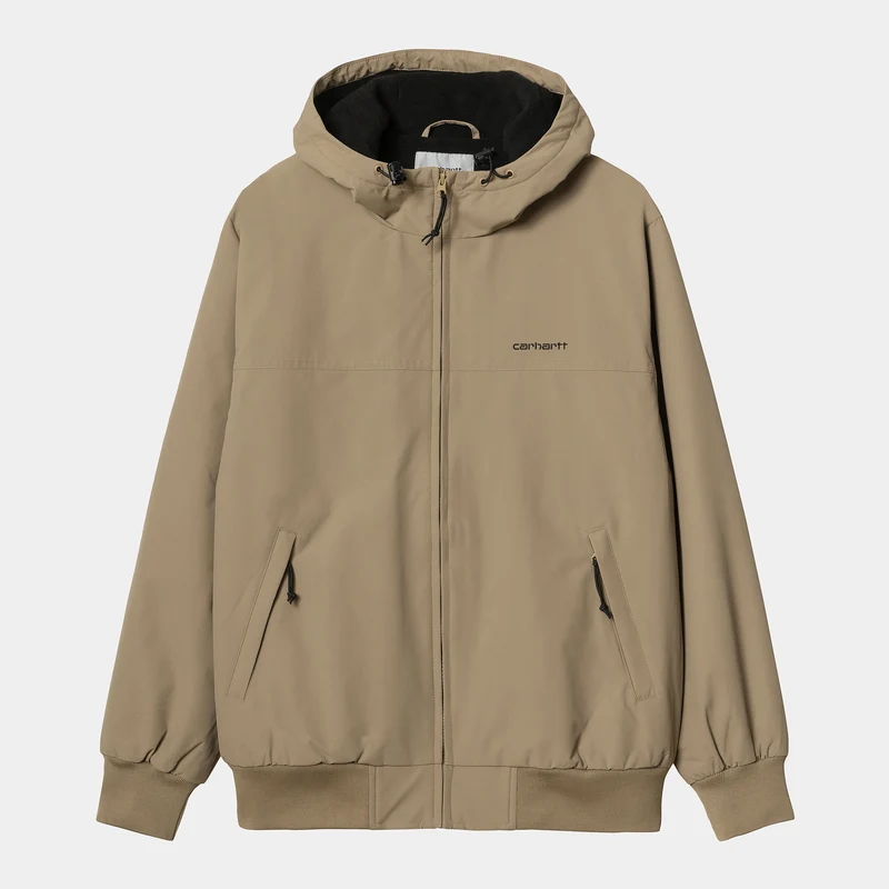 Carhartt WIP Zeiljack met capuchon voor heren - leer / zwart