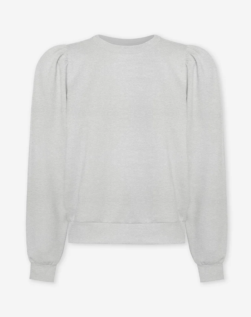 SCUBA PUFF SLEEVE SWEATER LICHTGRIJS