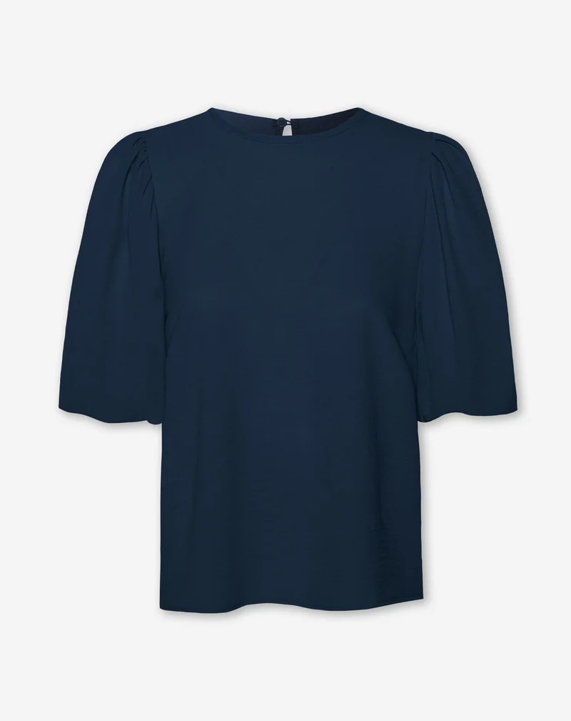 JULIE PUFF SLEEVE TOP MARINEBLAUW