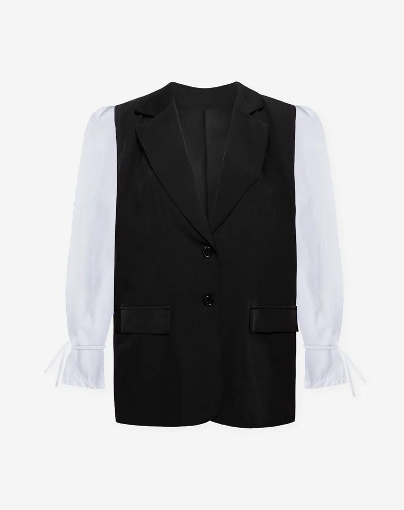ELIN POPLIN SLEEVE BLAZER