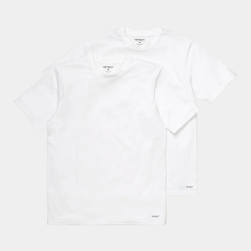 Carhartt WIP Heren standaard T-shirt met ronde hals en korte mouwen (2-pack) - wit