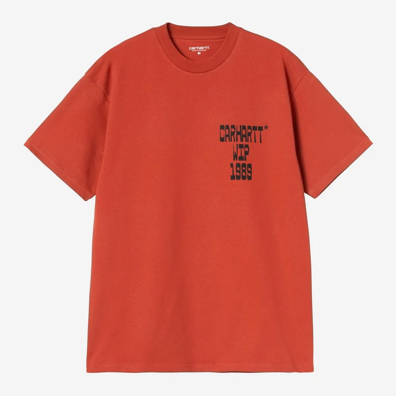 Carhartt WIP T-shirt met blokkenprint voor heren | Oxiderood