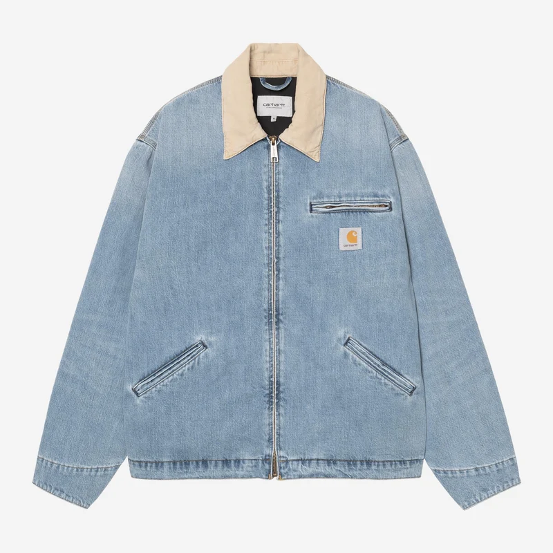 Carhartt WIP HEREN OG Detroit Jas | Blauw stoffig Hamiltonbruin