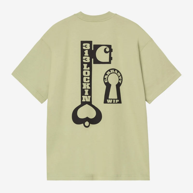 Carhartt WIP Heren T-shirt met slot | Zachtgroen