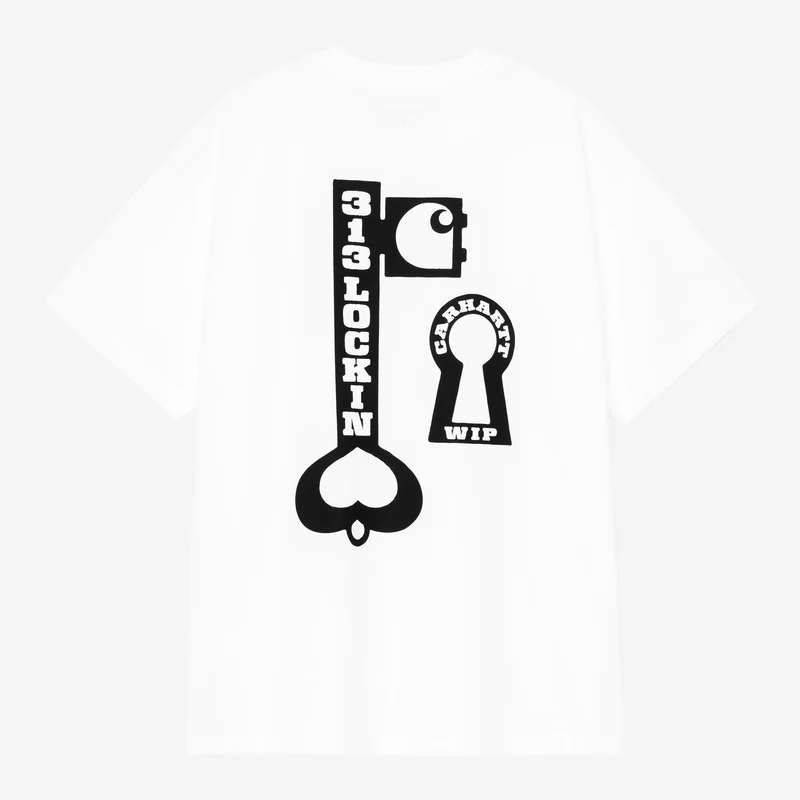 Carhartt WIP Heren T-shirt met slot | Wit