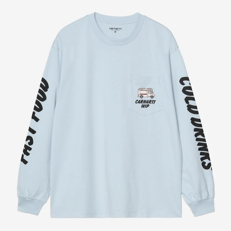 Carhartt WIP Heren T-shirt met lange mouwen en print voor koude dranken | Icaria