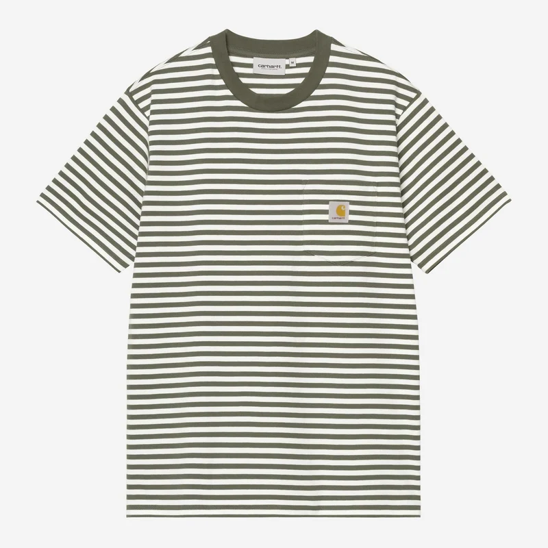 Carhartt WIP Heren Erza T-shirt met zakje | Leaf Wax