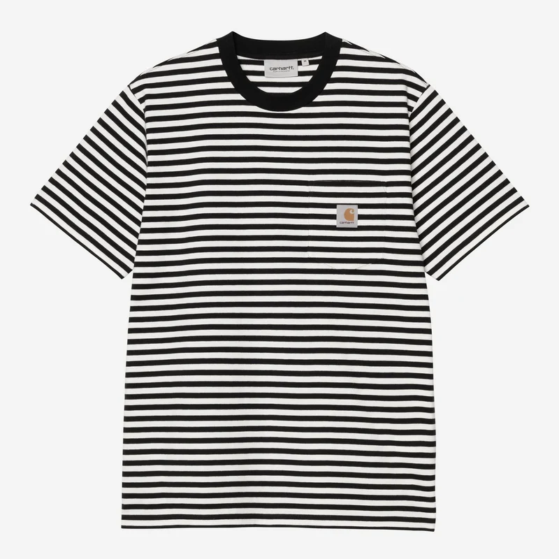 Carhartt WIP Heren Erza T-shirt met zakje | Zwart Wax