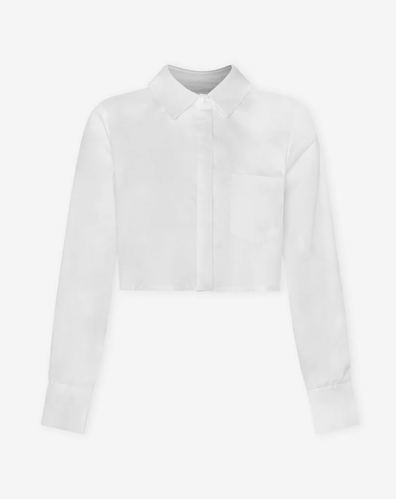 POPLIN CROPPED BLOUSE WIT