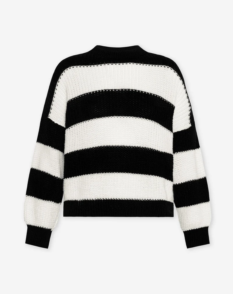 BOXY STRIPE KNIT ZWART