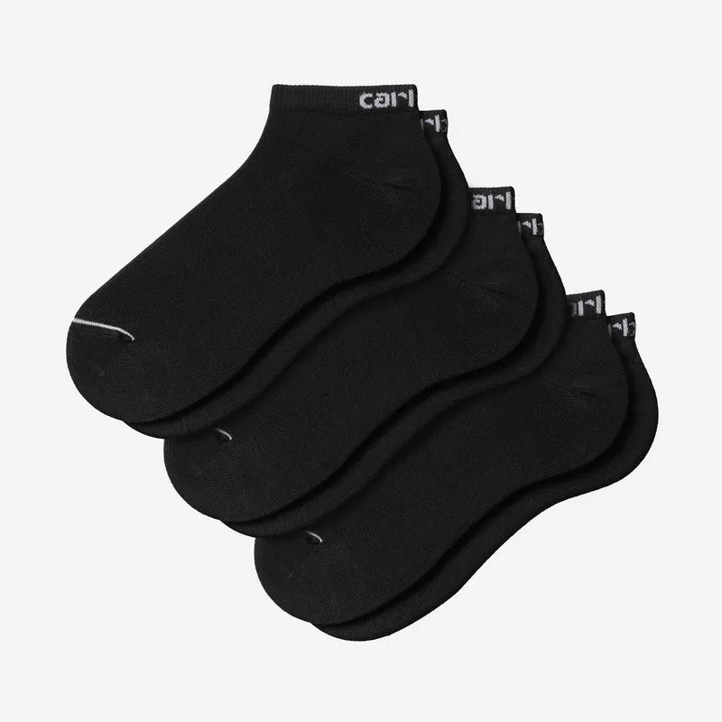 Carhartt WIP Herensokken met scriptprint | Set van 3 | Zwart