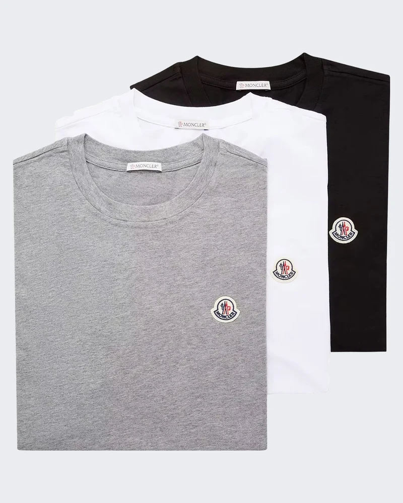 Moncler Heren T-shirt 3-pack met korte mouwen Multicolor