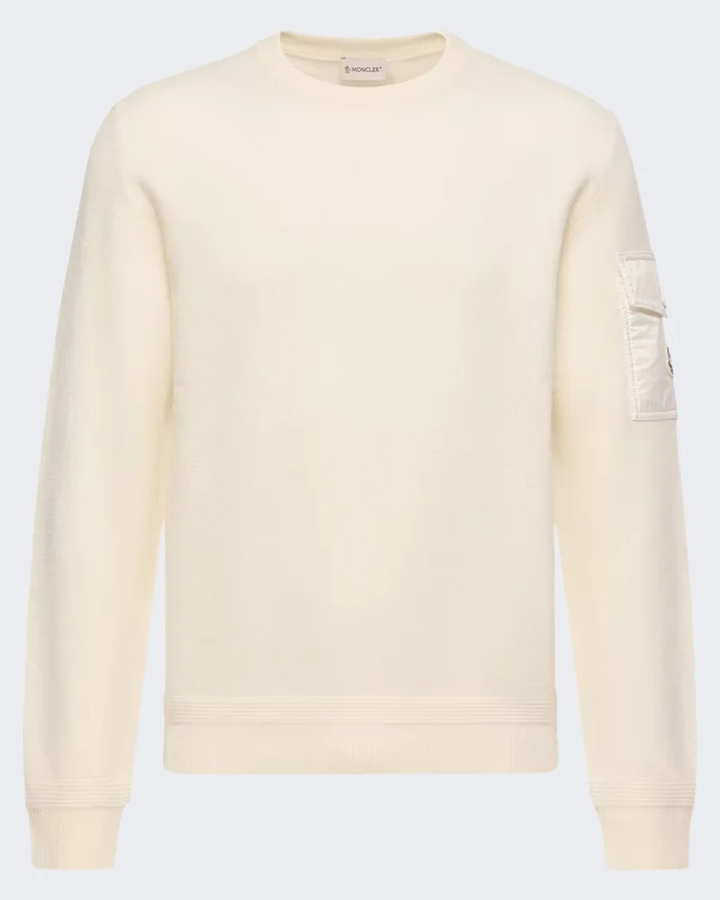 Moncler Heren Sweater met ronde hals Naturel