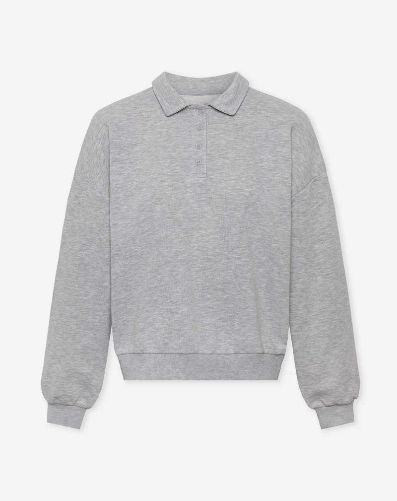 POLO SWEATER GRIJS MELANGE