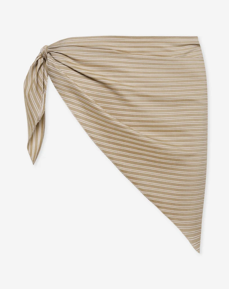 LILEY STRIPE SCARF OLIJFGROEN