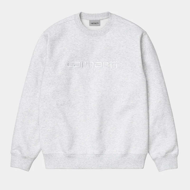 Carhartt WIP HEREN Carhartt WIP Sweattop - Ash Heather / Wit