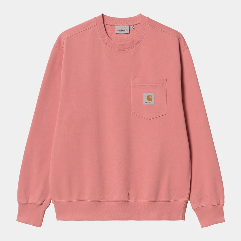Carhartt WIP Zweettop met zak voor heren - Rothko roze