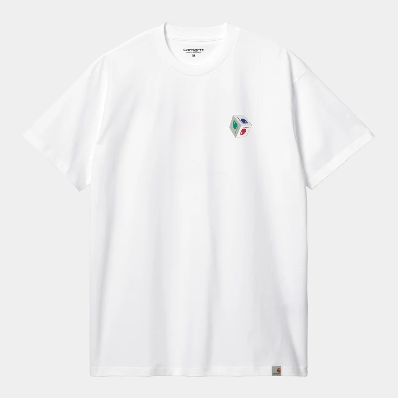 Carhartt WIP Heren T-shirt met korte mouwen en kubusvormig biologisch katoen - wit