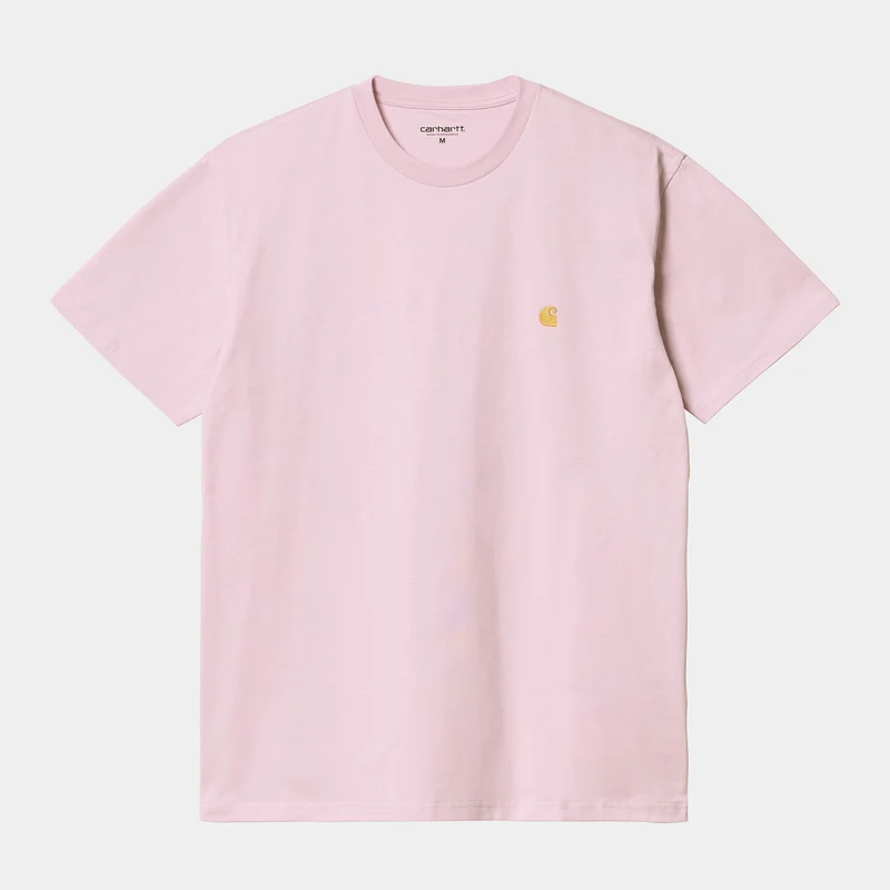 Carhartt WIP Heren Chase T-shirt met korte mouwen - Pale Quartz / Goud