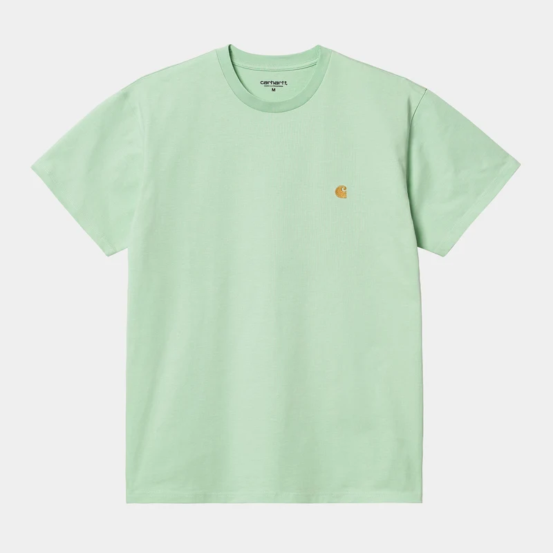 Carhartt WIP Heren Chase T-shirt met korte mouwen - Pale Spearmint / Goud