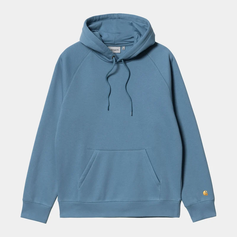 Carhartt WIP Heren Chase Hoodie - IJzig Water / Goud