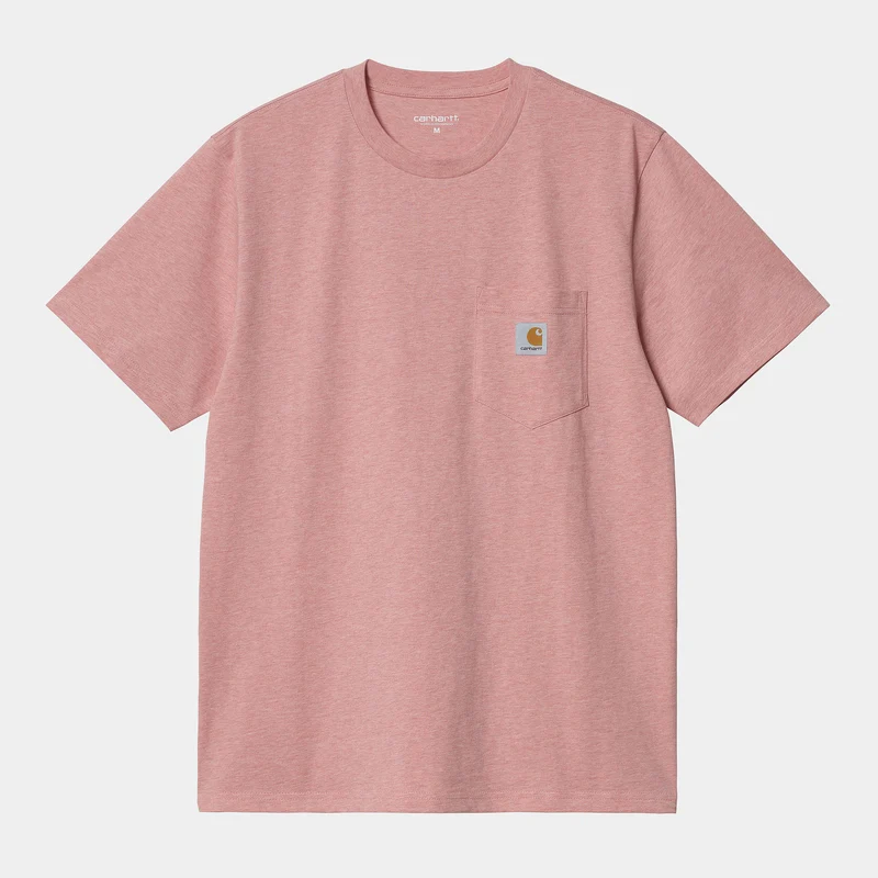 Carhartt WIP Heren T-shirt met korte mouwen en zak - Rothko roze