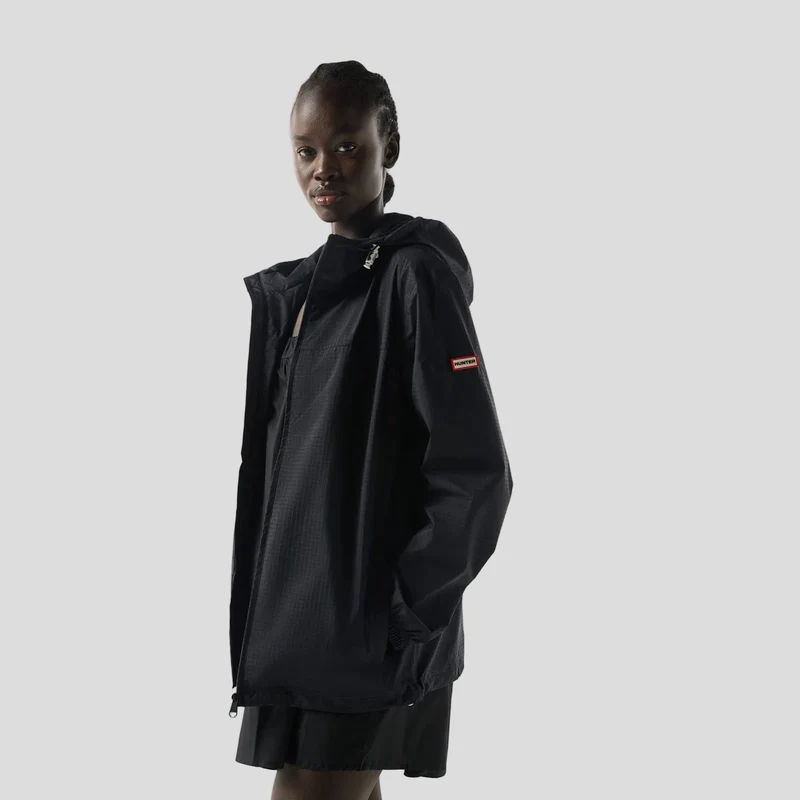 Hunter Unisex opvouwbare regenjas | Zwart