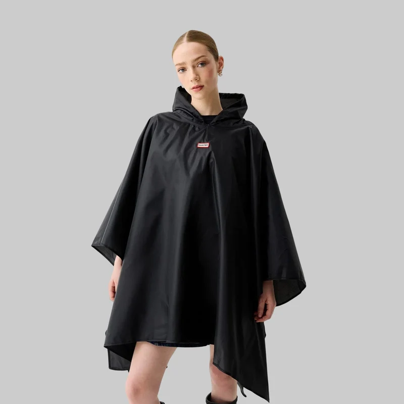 Hunter Unisex opvouwbare poncho | Zwart