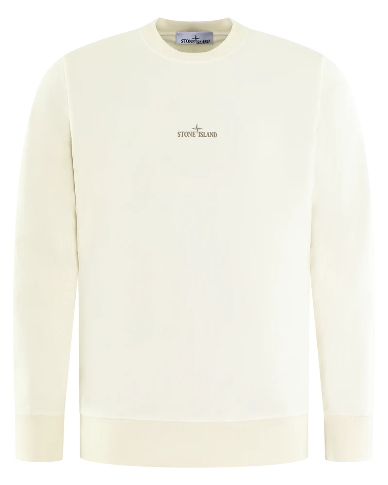 Stone Island Heren Logoprint Crew Neck Ivory