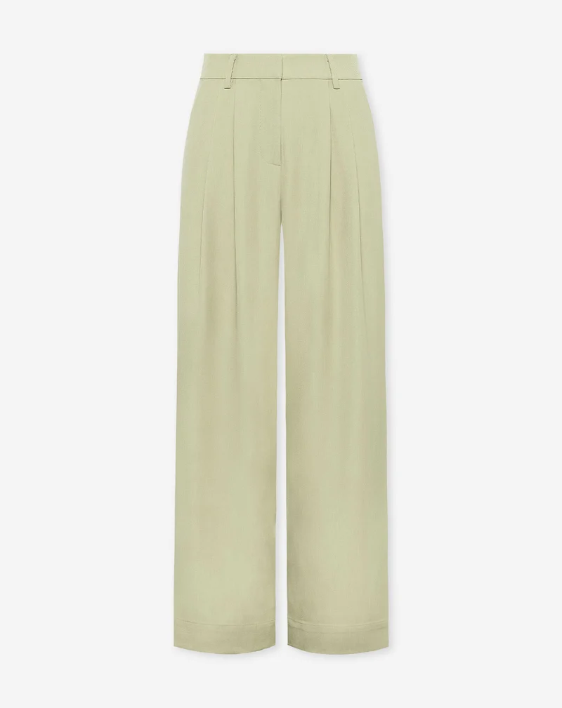 LORNA PLEATED WIDE LEG PANTALON PISTACHE