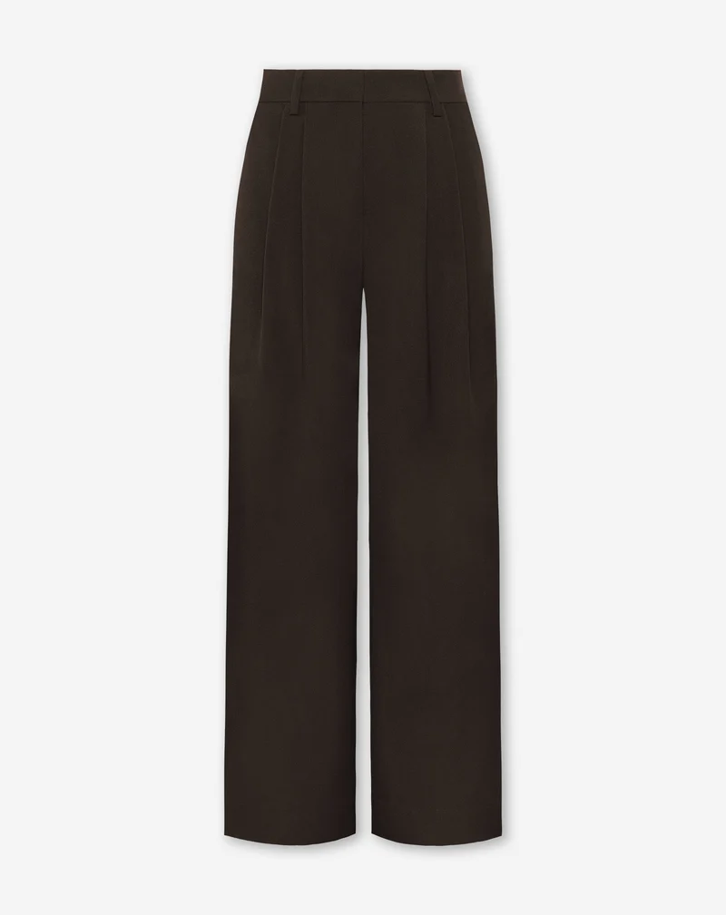 LORNA PLEATED WIDE LEG PANTALON TALL BRUIN