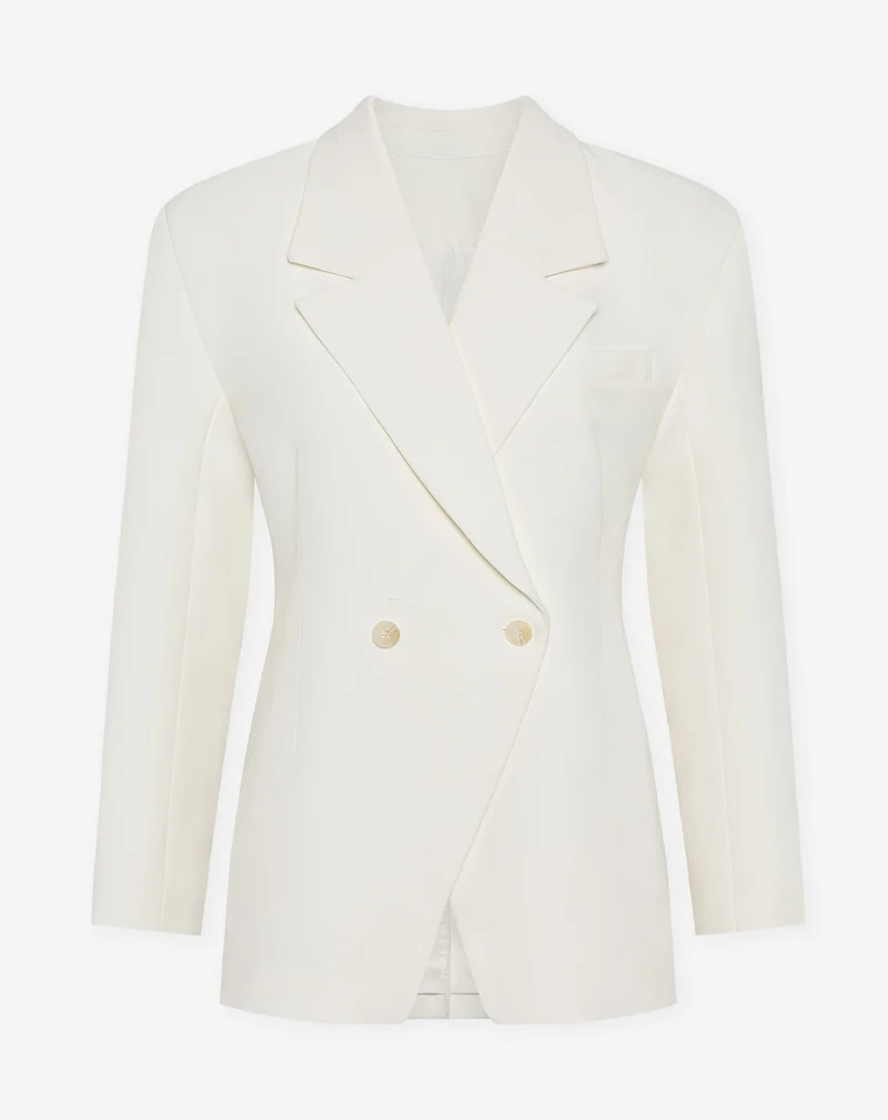 LORNA OVERSIZED CINCHED BLAZER CRÈME